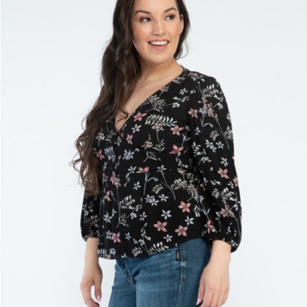 V-Neck Peplum Blouse NWT